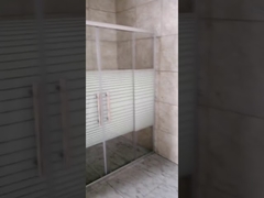 Cabine de douche en verre à rayures de 8 mm avec deux portes coulissantes