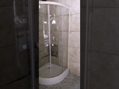 Cabine de douche en verre clair de 5 mm avec profilé blanc