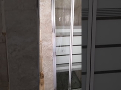 Cabine de douche pliante en verre clair de 5 mm