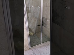 Paroi de douche pliante en verre clair de 5 mm